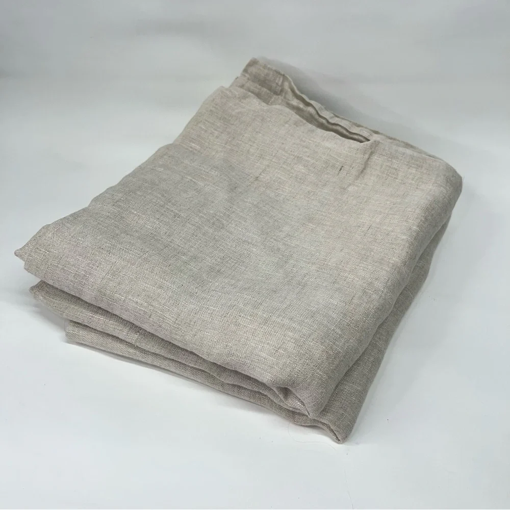 West Elm 48x81 flax linen curtain. Natural 48×84 0648 pole pocket hidden tab